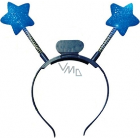 Glänzendes Stirnband mit LED-Sternen blau 1 Stück