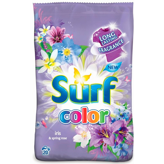 Surf Color Iris & Spring Rose Pulver zum Waschen von farbiger Wäsche 20 Dosen von 1,4 kg