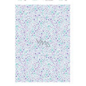Ditipo Geschenkpapier 70 x 200 cm Weihnachtsweiß lila und türkisfarbene Sterne