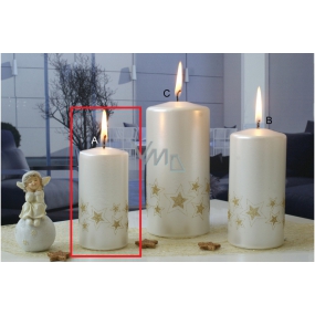 Lima Starlight Kerze Weiß / Gold Zylinder 50 x 100 mm 1 Stück