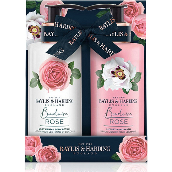 Baylis & Harding Frisches Rosenreinigungsgel 300 ml + Körperlotion 300 ml, Kosmetikset