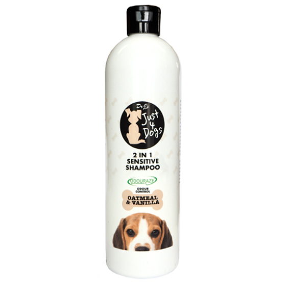 Nur 4 Dogs Sensitive Oatmeal & Vanilla 2in1 Shampoo und Conditioner für Hunde 500 ml