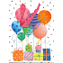 Emocio Geschenkpapiertüte für Kinder Luftballons 18 x 24 x 8 cm