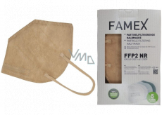 Famex Atemschutzmaske Mundschutz 5-lagig FFP2 Gesichtsmaske beige 1 Stück