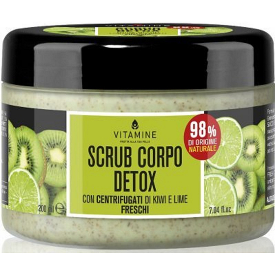 Vitamine Detox Kiwi und Limette Körperpeeling mit Sheabutter und Olivenöl 400 g