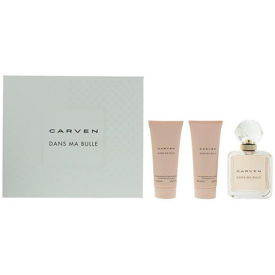 Carven Dans Ma Bulle Eau de Parfum 100 ml + Körperlotion 100 ml + Duschgel 100 ml, Geschenkset für Frauen