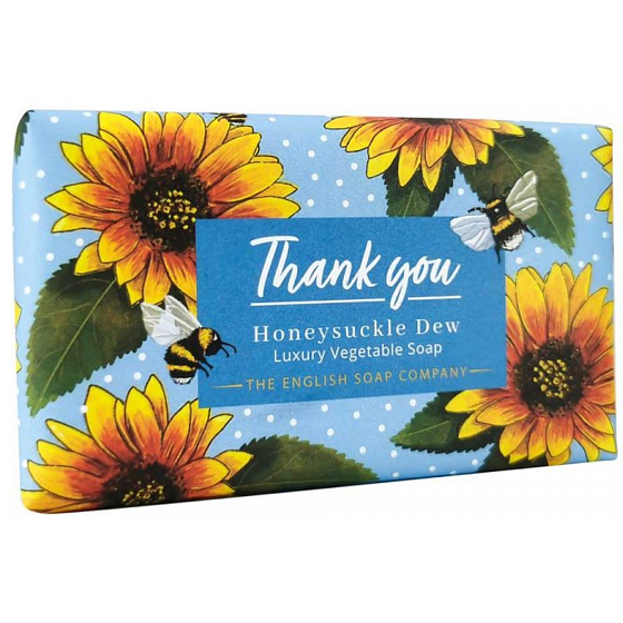 English Soap Thank You Honeysuckle Dew - Thank You Honeysuckle natürliche parfümierte Toilettenseife mit Sheabutter 190 g