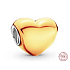 Charms Sterling Silber 925 Metallic gelbes Herz, Perle für Armband, Liebe