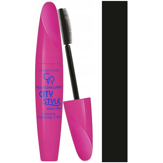 Golden Rose City Style Mega Volumen & Länge verlängernde, verdickende Wimperntusche 9 ml