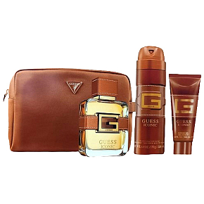 Guess Iconic Parfümwasser 100 ml + Deodorant Spray 170 g + Duschgel 100 ml + Kosmetiktasche, Geschenkset für Männer