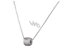 Tibetský váleček 1,2 x 1,2 cm + 29 cm řetízek, ochranný amulet štěstí a ochrany na krk