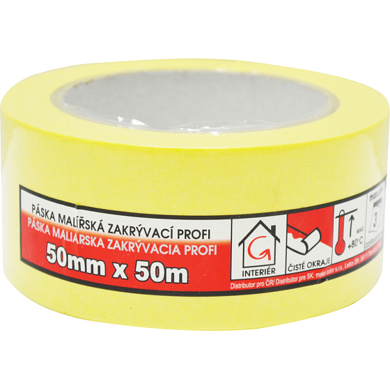 Mako Komfort Abdeckklebeband glatt, 7 Tage, bis 60 °C, 50 mm × 50 m