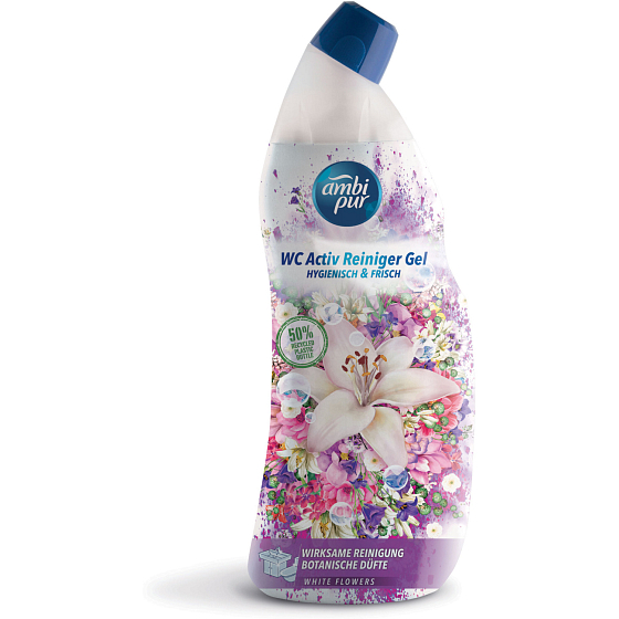 Ambi Pur WC Active Gel Weiße Blüten WC-Reiniger, 750 ml