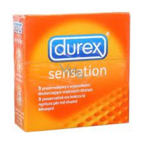 Durex Sensation Kondom mit Vorsprüngen für größere Stimulationsnennweite: 52 mm 3 Stück