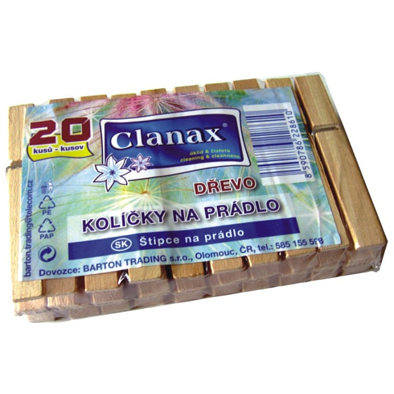 Clanax Wäscheklammern aus Holz 20 Stück
