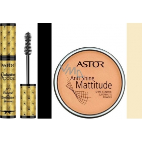 Astor Seduction Codes N1 Volumen & Definition Mascara schwarz 10,5 ml + Astor Anti Shine Mattitude Powder 001 14 g, Geschenkset