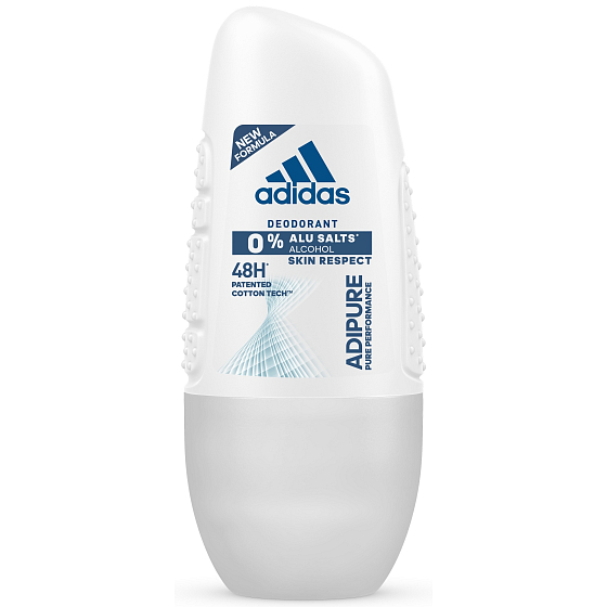 Adidas Adipure Roll-On Ball Deodorant ohne Aluminiumsalz für Frauen 50 ml