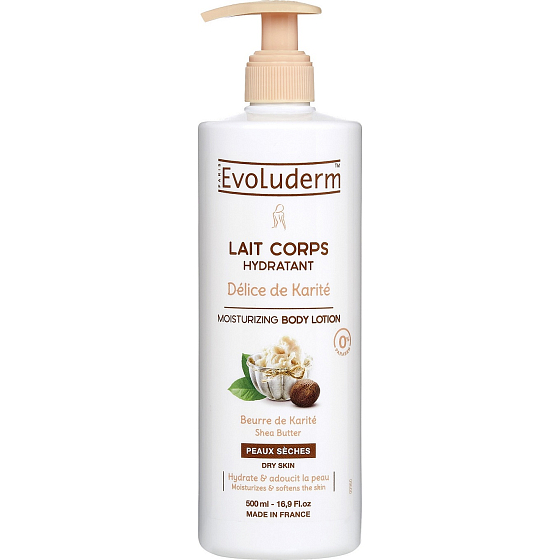 Evoluderm Délice de Karité feuchtigkeitsspendende Körperlotion mit Sheabutter 500 ml