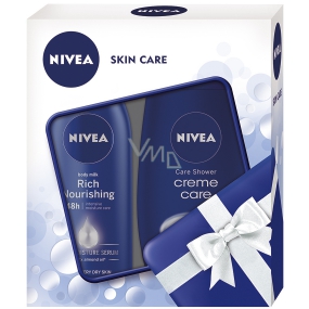 Nivea Body Milk pflegende Körperlotion für sehr trockene Haut 200 ml + Creme Creme Duschgel 250 ml, Kosmetikset