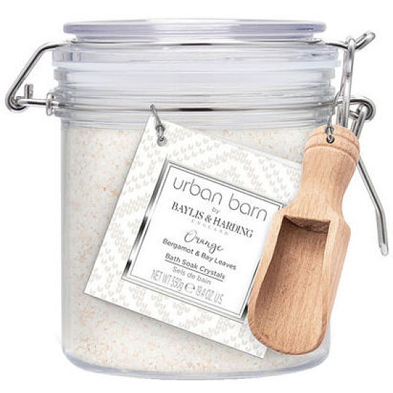 Baylis & Harding Orange, Bergamotte und Lorbeerblätter Badkristalle 550 g + Holzschaufel, Kosmetikset