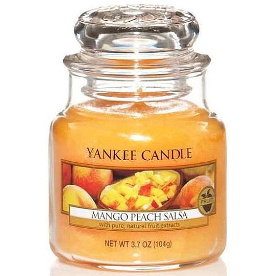 Yankee Candle Mango Pfirsichsalsa - Mango und Pfirsichsalsa Duftkerze Classic Small Glass 104 g