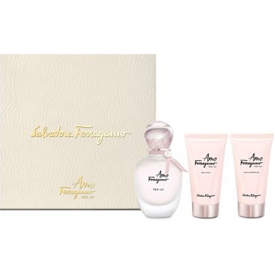 Salvatore Ferragamo Amo Ferragamo Per Lei parfümiertes Wasser für Frauen 50 ml + Körperlotion 50 ml + Duschgel 50 ml, Geschenkset