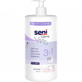 Seni Care 3in1 Reinigungsspülungscreme ohne Spülung Ph 5,5, 3% Harnstoff 1000 ml Spender