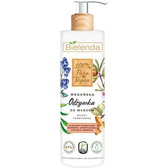 Bielenda 100% reine vegane Mandelmilch + Grüntee-Conditioner für gefärbtes Haar 240 ml