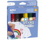 Apli Color Sticks Temperafarben für Textilien Farbmischung 6 x 6 g, Set