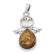 Tigerauge Engel Schutzengel Anhänger Naturstein 3,5 x 2,5 mm, Stein der Sonne und Erde, bringt Glück und Reichtum