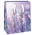 Ditipo Geschenkpapier Tasche 26,4 x 32,7 x 13,6 cm Glitter Lila Schmetterlinge