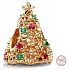Sterling Silber 925 Glitzernder Weihnachtsbaum gold, Weihnachtsarmband Perle
