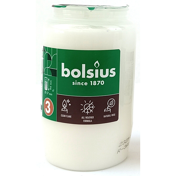 Bolsius Ölverbundkerze weiß, Brenndauer 50 Stunden 59 x 94 mm