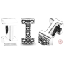 Sterling Silber 925 Alphabet Buchstabe I, Perle für Armband