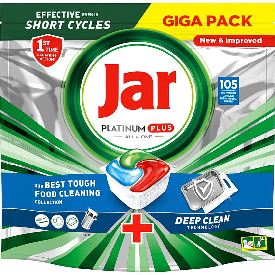Jar Platinum Plus All in one Deep Clean Geschirrspülkapseln 105 Stück