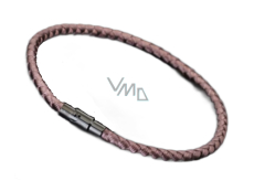 Lanový Magnetický náramek – hnědý 20,5 cm x 4 mm, unisex