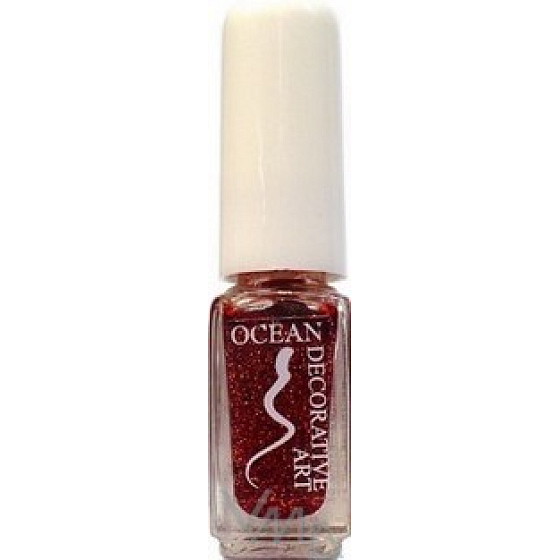 Ocean Decorative Art dekorieren Nagellack Schatten 08 rot glitzern 5 ml