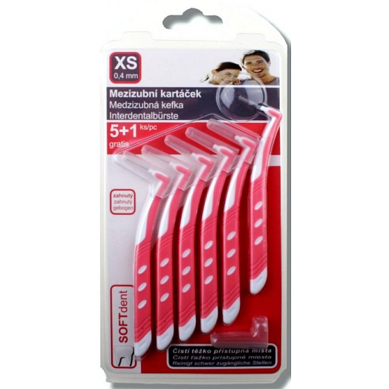 Soft Dent Interdentalbürste gebogen XS 0,4 mm 6 Stück