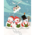 Nekupto Geschenk Papiertüte 23 x 18 x 10 cm Schneemänner 1 Stück BM 544 40