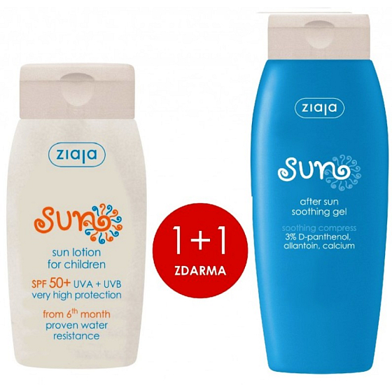 Ziaja Sun Sopot SPF 50+ wasserfester Sonnenschutz 125 ml + Sonnenberuhigend nach Sonnengel 200 ml, Duopack