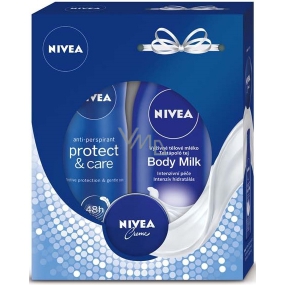 Nivea Body Milk Nourishing Körperlotion 250 ml + Antitranspirant Spray Protect & Care 150 ml + Creme 30 ml, Kosmetikset