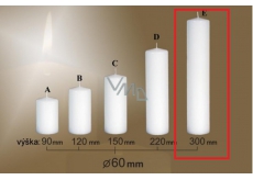 Lima Gastro glatte Kerze weißer Zylinder 60 x 300 mm 1 Stück