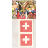Bogen mit Tätowierungsaufklebern für Gesicht und Körper Schweizer Flagge 2 Motive