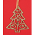 Baum Holz Gold Glitter zum Aufhängen 10 cm