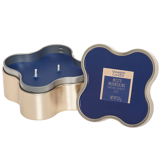 Yankee Candle Misty Mountains Duftkerze in einer Blechdose Fernweh 2 Dochte 214 g