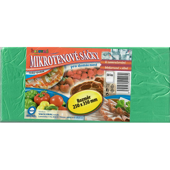 V & CH Housing Freezer Farbige Microtene-Beutel, Blockiert, Dick 250 x 350 mm 50 Stück