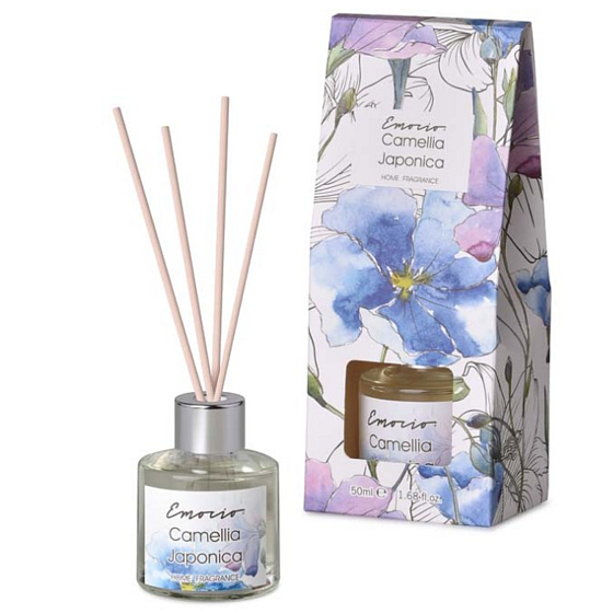 Emocio Camellia Japonica Aromadiffusor mit natürlichen Rattanstäbchen 50 ml