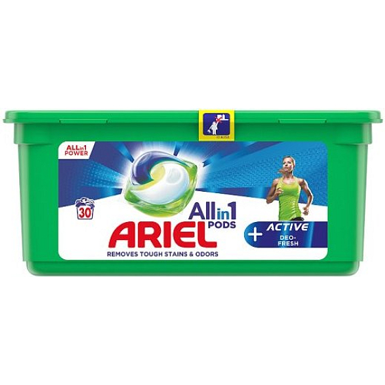 Ariel All in 1 Pods Active Deo-Fresh Gel-Kapseln für die Wäsche 30 Stück 753 g