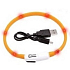 Karlie Flamingo LED-Leuchthalsband für Katzen und kleine Hunde orange, Einheitsgröße 20-35 cm, wiederaufladbar