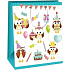 Ditipo Geschenkpapier Tasche 26,4 x 13,6 x 32,7 cm Kinder - Eulen mit Geschenken
